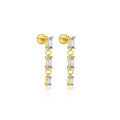 wholesale S925 Sterling Silver Irregular Zircon Star Earrings, Round Small Niche Design。-0-20