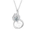 S925 Sterling Silver Moissanite Gourd Pendant Necklace with Freshwater Pearls-0-3