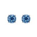 wholesale S925 Silver Blue-Green Four-Prong Stud Earrings Unisex Couple Fashion High Carbon Diamond Earrings-0-4