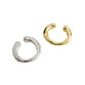 wholesale S925 Sterling Silver EA499 Korean-style INS Minimalist Irregular Concave-Convex Clip-on Earrings for Non-Pierced Ears, Versatile Silver Earrings-0-4
