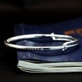 wholesale 999 Solid Silver Tibetan Prajna Paramita Heart Sutra Women's Bracelet, Pure Silver Chinese Style Literary Rotating Horse Ring Bangle for Mom-0-3