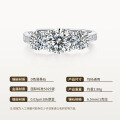 Sterling Silver Moissanite Three-Life Stone Ring, a Light Luxury Proposal Valentine's Day Gift-0-4
