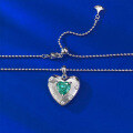 wholesale S925 Silver New Style Heart-Shaped Paraiba Ice-Cut 8*8 Pendant Live Sale Hot on Xiaohongshu-0-2