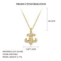 wholesale S925 Sterling Silver Matte Gold Apple Pendant Necklace for Women,-A4285_24K yellow 0.05 micron plating_swimming paint_palladium base D250415026