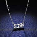 S925 Sterling Silver Moissanite Pendant with Moving Heart Necklace for Women-0-2