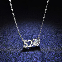 S925 Sterling Silver Moissanite Pendant with Moving Heart Necklace for Women-Inlaid with zircon (with necklace)  925 silver