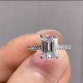 wholesale S925 Sterling Silver High-Carbon Diamond Ring, Zhuo Zhifang Jewelry New 7*10mm Rectangle Sugar Ring,-0-0