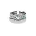 wholesale S925 Sterling Silver Irregular Drip-Glaze Textured Open Adjustable Ring for Women with Original Indie Design-0-4
