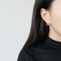 wholesale S925 Sterling Silver Korean Style Simple and Versatile Paper Crane Brushed Ear Stud Earrings for Women-0-3