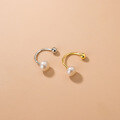 wholesale S925 Silver Pearl Series French Small Hook Earrings, Minimalist Summer Ear Cartilage Stud for Women M01902-0-1
