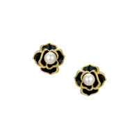 wholesale S925 Sterling Silver French Elegance High-End Freshwater Pearl Earrings for Women, Small Unique Design Minimalist Camellia Stud Earrings-14K gold 925 silver