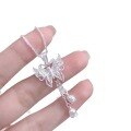 wholesale Sterling Silver S999 New Filigree Tassel Lily of the Valley Butterfly Necklace, Ins Style Light Luxury High-end Women's Choker-0-4