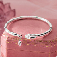 wholesale 999 Silver Fresh and Sweet Ins Style Niche Design Exquisite and Minimalist Lotus Pod and Seed Bracelet S7689-Pure silver 999 bracelet ≈ 25.6g Pure silver