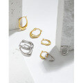 wholesale S925 sterling silver Korean version ins design minimalist and versatile irregular U-shaped textured earrings for women-0-1