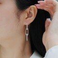 wholesale S925 Sterling Silver Moissanite New Hoop Earrings TEMU Cross-Border Best-Seller Ear Studs Light Luxury High-End Earrings-0-3