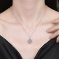 S925 Sterling Silver Cross Border New Eight Treasures Compass Moissanite Pendant Necklace-0-2