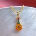 wholesale Metal material: 925 ancient method silver gold-plated accessories Enamel coin gourd, fortune turning pendant, abacus, pipa DIY jewelry accessories-0-3