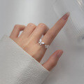 wholesale S925 full diamond butterfly open ring, Korean style minimalist and elegant women's jewelry R00339-0-3