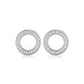 wholesale 925 Sterling Silver Geometric Circle Zircon Ear Studs Cross-borderIns Style Wholesale for Women-0-4