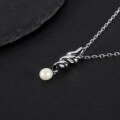 wholesale S925 Sterling Silver New Natural Freshwater Pearl Necklace with Personalized Design, Fashionable and Lightly Luxurious Collarbone Chain Pendant-0-1
