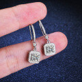 S925 Silver Moissanite Earrings with Luxury Square Envelope and Tassel Design-0-2