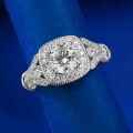wholesale S925 Sterling Silver New Classic Daily Wear Versatile Fashion One-Carat Simulated Diamond Ring-0-2