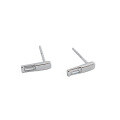 wholesale S925 Sterling Silver Korean-style Fashion Minimalist Geometric Long Bar High-Quality Zircon Earrings for Women-0-4