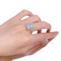 wholesale 925 Sterling Silver Zhuo Zhifang Jewelry Rectangular Cushion-Cut Flat-Edge 6-Carat High-Carbon Diamond Luxurious Halo Setting European & American Diamond Ring-0-4