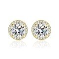 wholesale S925 Sterling Silver Cross-Border Live Streaming Four-Prong Moissanite Moissanite Diamond Stud Earrings Customizable from Images-0-2
