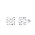 Silver 925 Rose-Cut Flash Diamond Stud Earrings, Wholesale-0-4