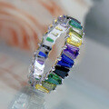 wholesale S925 silver new jewelry cross-border European and American rings colorful zirconia full diamond fashionable wholesale ring for women-0-1