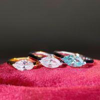 wholesale Sterling Silver Cross-Border Hit 1-Carat Marquise D Color Moissanite Women's Minimalist Versatile Ring-Gold-CBJZ464 (High Carbon Diamond)  No. 9