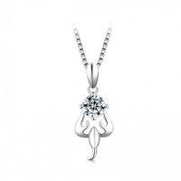 925 Silver Zodiac Pendant with 1-Carat Moissanite Necklace for Women-Scorpio + Box Necklace  1 Carat (Eight Hearts and Eight Arrows Zirconia)