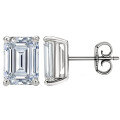 Sterling Silver Square Moissanite Stud Earrings for Women-0-4