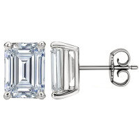 Sterling Silver Square Moissanite Stud Earrings for Women-Style B [Clearance Sale - Free Shipping] White Gold  925 Silver