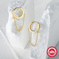wholesale S925 Sterling Silver Classic Versatile Chain Hoop Earrings with Minimalist Fringe-0-3