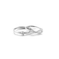 wholesale S925 Sterling Silver Knot Couple Rings Open-Ended Matching Set Minimalist High-End 520 Valentine's Day Gift-0-4