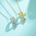 S925 Silver Fashion Snake Bone Moissanite Necklace for Women-0-0