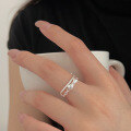 wholesale S925 Sterling Silver Open Bow Ring for Women, New Korean Style Versatile High-End Retro Ring-0-3