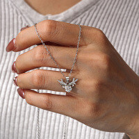 S925 Sterling Silver 50-Point Moissanite Deer Antler Pendant Necklace-50-piece box chain (empty holder)  925 silver