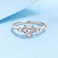 wholesale PT950 Gold Plated 925 Sterling Silver New Heart-Shaped Moissanite Ring for Women, Romantic Love Wedding Band, Factory Direct-0-0