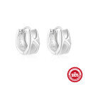 wholesale S925 Sterling Silver Double Row Diamond Inlaid Minimalist Fashion Ear Hoops,-0-8