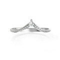 Metal Rhodium-Plated Sterling Silver Moissanite V-Shape Stackable Geometric Ring Set-0-6