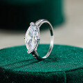 S925 Silver Moissanite Marquise Shape 1 Carat Women's Ring-0-1