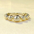 wholesale S925 silver gold-plated new fashion beaded stack ring trendy jewelry romantic series for women-0-0