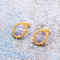 wholesale S925 Silver Japanese Light Luxury Jewelry Floral Language Series Retro Chamomile Citrine Amethyst Earrings Women's Versatile Necklace-0-1