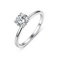 wholesale S925 Sterling Silver Ebay Best-Seller Simple Four-Prong Moissanite Ring Engagement Ring Exquisite Sparkling Handcrafted Gemstone-0-4