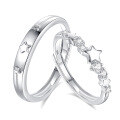 wholesale S925 Sterling Silver Meteor Whisper Couple Rings for Women, Light Luxury Fashionable High-End Feeling Ring for Men and Women, a Pair for Valentine's Day Gift-0-4