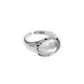 wholesale S925 Sterling Silver Korean Version INS Niche Design Vintage Distressed Micro-Set Crystal Textured Open Adjustable Ring for Women-0-4