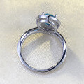 wholesale S925 Silver Zhuo Zhifan Crown Aquamarine 6*9mm Teardrop Ring for Women, Fashion Commuter Style-0-3